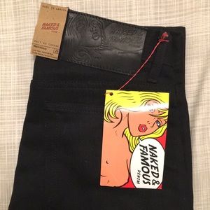 Naked & Famous dry black black denim